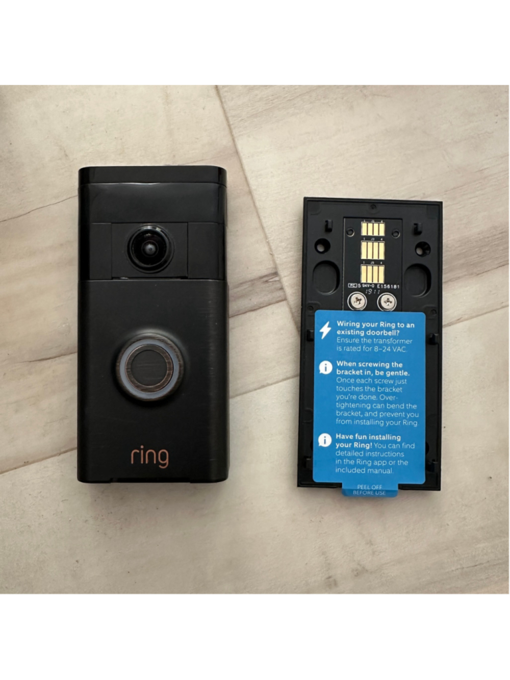 Ring Video Doorbell One Size Black and Bronze